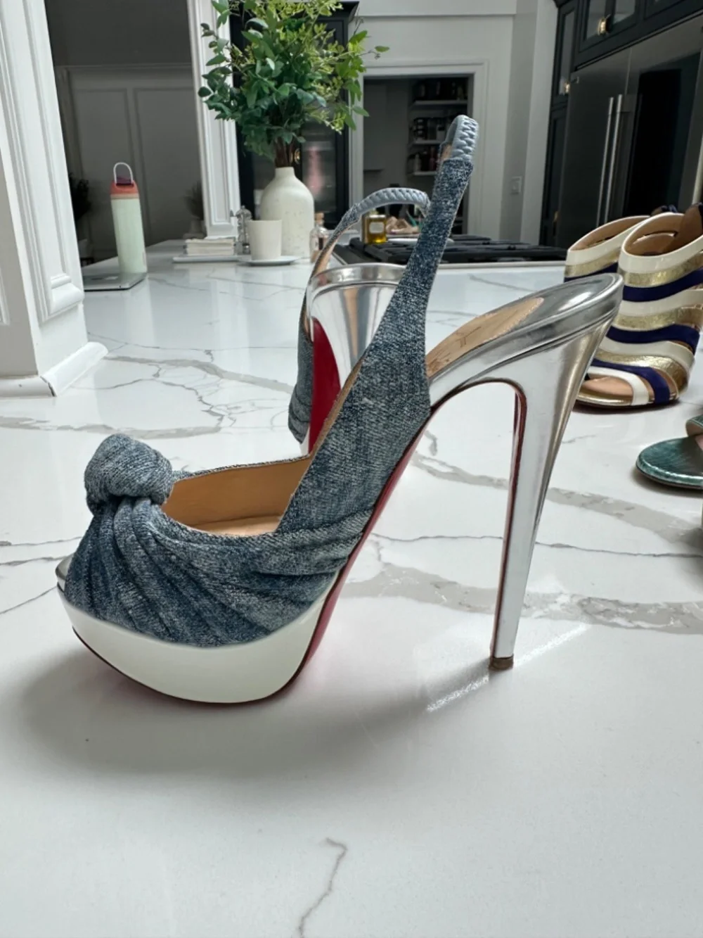 Christian Louboutin Platform Slingback Heels Sz 36.5